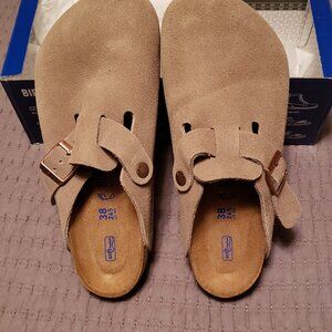 NWT! Birkenstock Boston Suede Taupe